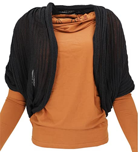 GURU SHOP Weicher Loop Schal/Stola, Magic Loopschal, Weste - Schwarz, Herren/Damen, Baumwolle