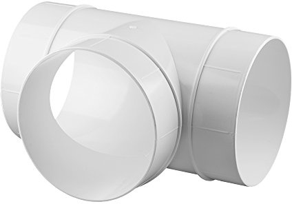 Verbinder T-Stück Lüftungsrohr ABS Rundrohr Ø 125 Abluft-Rohr 125 mm, PVC