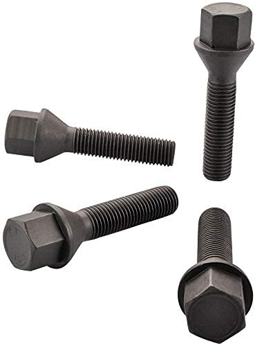 HASKYY 10 Radschrauben M14x1,5x60mm Radbolzen SCHWARZ Kegelbund Kegel 60°