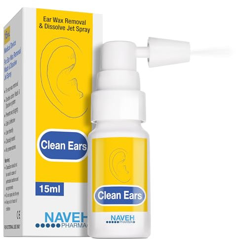 NAVEH PHARMA CleanEars | Fast-Acting Ear Wax Removal Spary | Breaks Down & Dissolves Earwax in Just 1 Treatment | Clinically Proven to Be 300% More Effective W/Mineral Oil | Gentle & Safe | 15ML