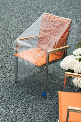Casa Mina Abdeckhaube Gartenmöbel | Schutzhülle transparent | Schutzhaube Gartensessel durchsichtig 63x63x80/65cm