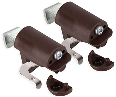 KLEMMFLEX Klemmhalter für Jalousien, Jalousie Halterung ohne Bohren, zum Klemmen, 2 Stück, braun, Stabiler Klemmträger mit Metallbügel, verstellbar von 4-25 mm, für Fenster und Balkontüren