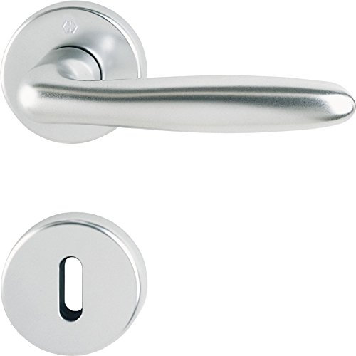 HOPPE pulsante Set Verona con rosette BB colorato Bart, argento anodizzato, 2950616