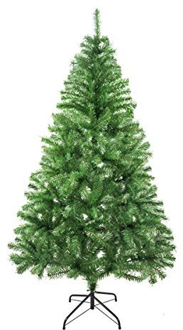SOLAGUA NAVIDAD Albero di Natale artificiale Foglia di orpello Abete 120-210cm Alberi C/Supporto in metallo (Verde Brillante, 180cm 477Tips)