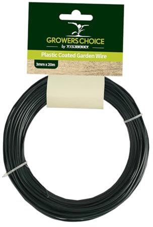 Tildenet 3070490 30m/ 2mm Plastic Coated Garden Wire Coil, Green