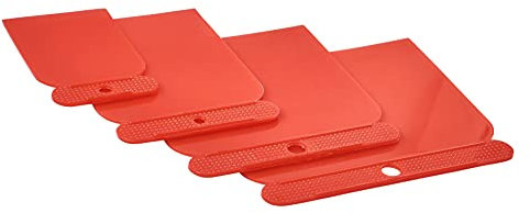 Amtech G0946 Filler Applicator Kit, 4-Piece Plastic Scraper Set, Lightweight, Reusable and Easy to Clean, Sizes 50, 80, 100, 120mm
