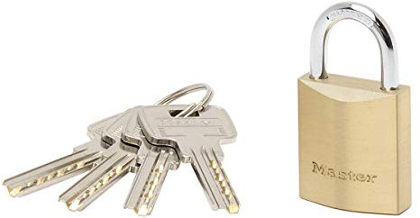 Master Lock 2930EURD Key Padlock with Extra Thick Solid Brass Body, Gold, 5,4 x 3 x 1,4 cm