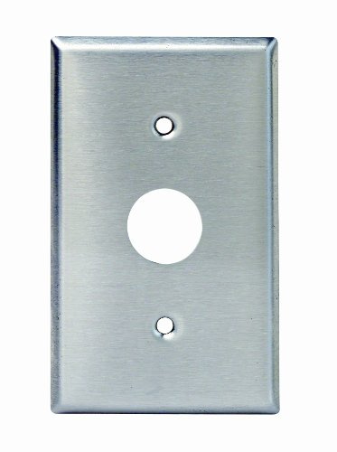 Leviton 1-Gang Key Lock Power Switch Wallplate, Standard Size, Magnetic Stainless Steel, 84071-40