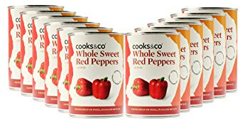 Cooks & Co Sweet Red Peppers 390 g (Pack of 12)