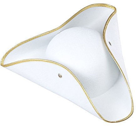 WIDMANN - Filz-Dreisporn mit Gold-Finish, Unisex, Erwachsene, venezianischer Karneval, Casanova, Adlige, Piraten, 18., 19. Jahrhundert