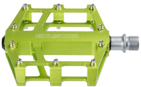 Exustar Plattform-Pedal, Design-Aluminium-Körper, CNC-CrMo-Achse E-PB-525, grün, -, 13113511