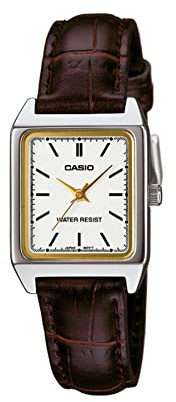 CASIO Damen-Armbanduhr Analog Quarz Leder LTP-V007L-7