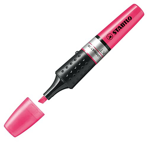 Evidenziatore - STABILO LUMINATOR - lunga durata e doppio tratto (2 + 5 mm) - 1 pezzo - Rosa - Conf. da 3 Pezzi