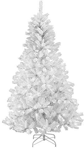 4ft/120cm Arbre de Noël Artificiel Alaskan Pine Blanc 230 Pointes Xmas Home Décorations 1,2m, Support métallique