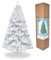 SHATCHI 4ft/1.2m Alaskan Pine White Artificial Christmas Tree Bushy 230 Tips with Metal Stand Xmas Home Decoration, PVC, 120cm