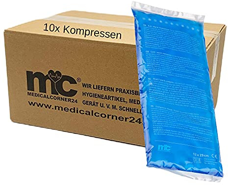 Medicalcorner24 Kalt Warm Kompresse, Gel, Mikrowellen geeignet, 12 x 29 cm, 10 Stück
