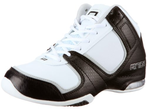 AND1 Advance Mid 1001003007, Scarpe da Basket Unisex Adulto - Bianco (Bianco/Nero/Argento), 44 EU