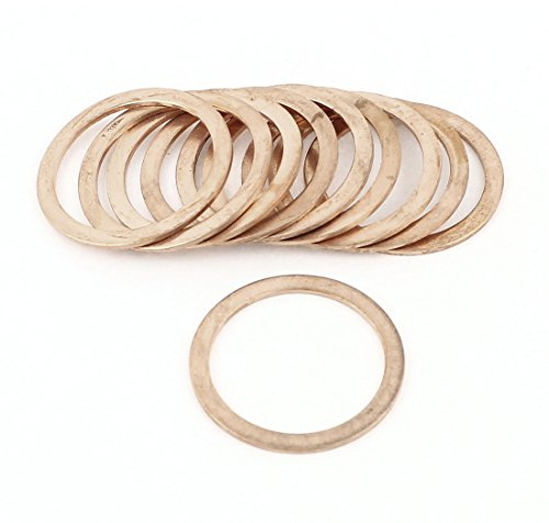 sourcing map Kupferdichtringe 30mm Innendurchmesser 10 Stück | Flat Kupfer Unterlegscheibe Siegel Dichtung