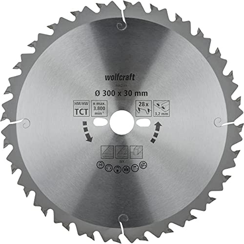 wolfcraft Tischkreissägeblätter Serie grün I 6662000 I Schnelle, mittelgrobe Schnitte