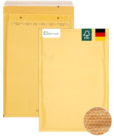 MADE IN GERMANY 5 Luftpolstertaschen Typ G haftklebende Luftpolstertasche CS Webkontor, Typ G Luftpolsterumschlag in braun für Briefe, Geschäftspost, tägliche Korrespondenz, Mailings usw.