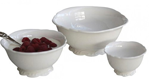 Chique Antique Provence - Juego de 3 cuencos (porcelana), color blanco