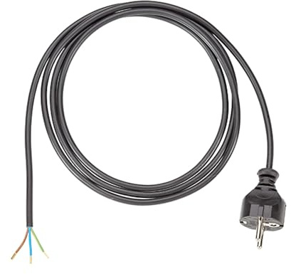 BACHMANN Câble d'alimentation H03VV-F 3G0,75 2m, Noir, Emballage Individuel