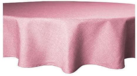Tischdecke rund 160 cm Ø beschichtet Struktur Leinen-Optik Wasser abweisend Lotuseffekt #1081 Altrosa