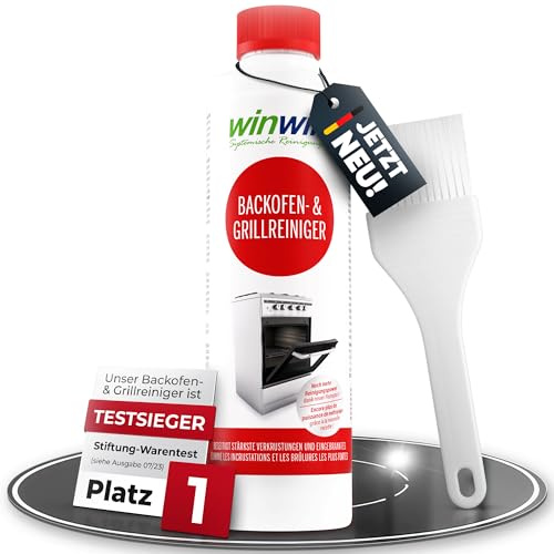 winwinCLEAN® Backofenreiniger & Grillreiniger I Starker Intensivreiniger | Testsieger Stiftung Warentest I Fettlöser für hartnäckige Ablagerungen I Backofen, Gasgrill, Ceranfeld I Original-0,5L