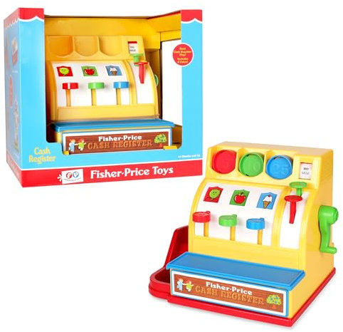 Fisher Price Classic Ladenkasse – Spielerisch Einkaufen, Lernspielzeug, Spielgeld, Interaktives Spielzeug, Rollenspiel Supermärkte, Lernspielzeug für Kinder Kleinkind & Vorschule, Zählen & Sortieren