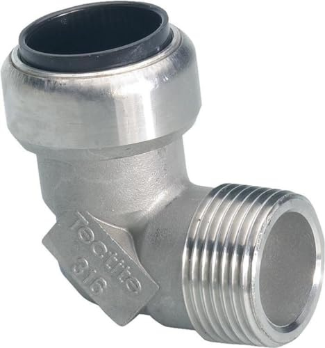 Edelstahl Steckfitting Tectite Übergangswinkel 90° mit AG 15 mm x R 1/2, TS092G