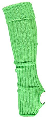 krautwear® Damen Mädchen Ballettstulpen mit Fersenloch Beinwärmer Ballett Stulpen Legwarmer Armstulpen ca. 55 cm 80er Jahre 1980er Jahre schwarz weiss Neon Pink Grün Gelb Orange (Grün)