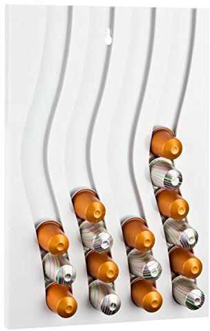 itenga - portacapsule da parete, dispenser per capsule Nespresso, contiene 40 capsule, colore bianco