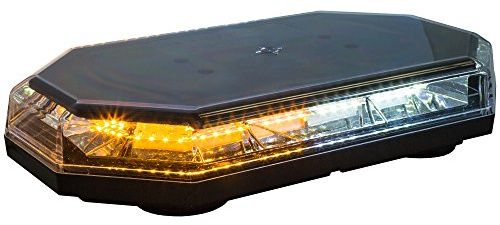 Buyers Products 8891062, 15 In Amber/Clear LED Mini Light Bar, 56 LEDs, 10 Flash Patterns, Magnetic or Permanent Mount, Emergency Strobe Lights for Trucks, Snow Plows, Utility & Work Vehicles