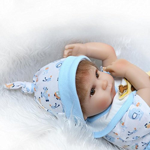 iCradle Schöne Sanfte Berührung 17 43cm Weiches Silikon Lebensechte Puppen Babys Handgemachtes Reborn Baby Mädchen Silikon Vinyl Realistische Puppe Junge (Boy)