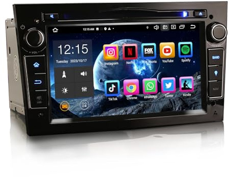 Erisin 7 Zoll 8-Kern 4GB+64GB Android 14 Autoradio Bluetooth GPS Navi Für Opel Corsa D/C Astra H Meriva Vectra C Zafira B Vivaro DVD CD Player WiFi 4G CarPlay Android Auto USB DSP OBD2 DAB+ Canbus