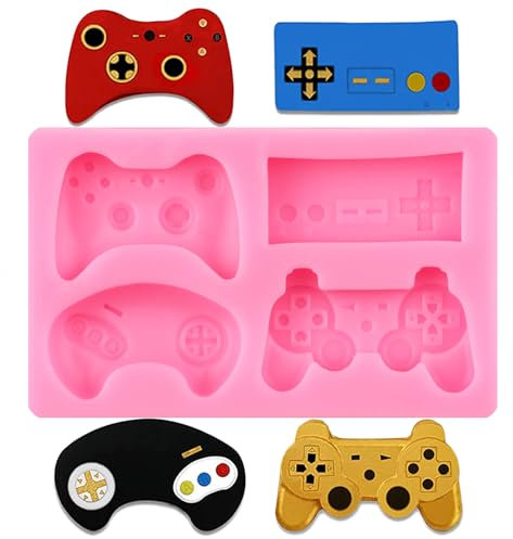 XMOLDNMS Game Controller Cake Fondant Mold Video Game Gamepad Silicone Chocolate Candy Mold For Cake Decorating Cupcake Topper Gum Paste Polymer Clay