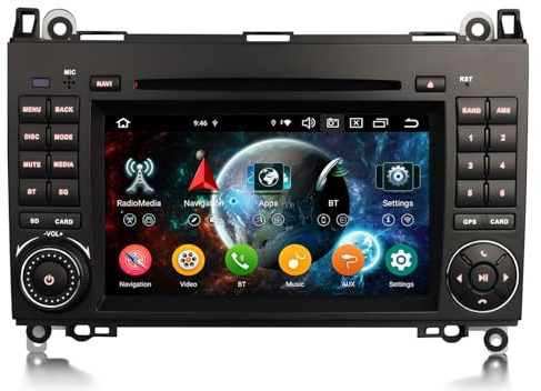 erisin [4+64GB] 8 Kern Android 14 Autoradio Navi für Mercedes A/B Klasse W169 W245 Sprinter Viano VW Crafter Unterstützung Carplay Android Auto GPS Sat NAV DSP Bluetooth 5.0 WiFi Dab+ TPMS DVR OBD