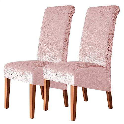 Coprisedia elasticizzato in velluto riccio, rimovibile, lavabile, spandex, fodera elastica per sala da pranzo, cucina, banchetto di nozze, rosa, taglia 2