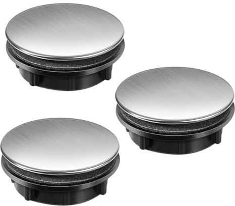 ASAKKURA Tap Hole Plate Stoppers Stainless Steel and Pp 3pcs Simple and Elegant Design for Soap Dispenser Suitable for Washbasin and Home Kitchen Sink Hole Covers
