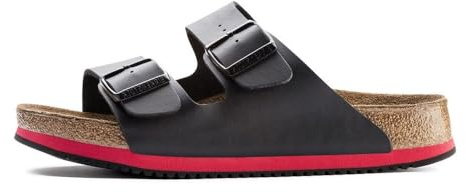 Birkenstock Classic Arizona Birko-Flor, Unisex-Erwachsene Pantoletten, 42 EU Schmal, Schwarz