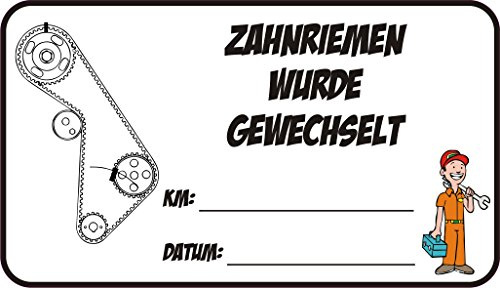 NetSpares 5 x Aufkleber Zahnriemen wurde gewechselt KM Datum Inspektion Service Sticker