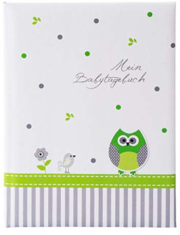 goldbuch Babytagebuch, Babyworld Eule, 21 x 28 cm, 44 illustrierte Seiten, Kunstdruck laminiert, Weiß/grün, 11330