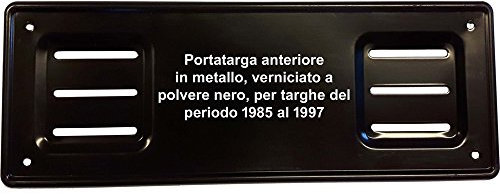 Targhe Storiche -Portatarga Anteriore Auto Epoca dal 1985 al 1997, Progettato per Auto Classiche d’Epoca, Made in Italy [Metallo Nero]