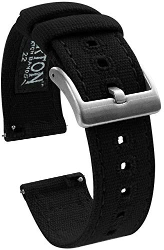 BARTON WATCH BANDS Barton Canvas Quick Release Watch Band Straps - Choose Color & Width - 18mm, 19mm, 20mm, 21mm, 22mm, 23mm, or 24mm - Durable Canvas Watch Strap for Stylish Look