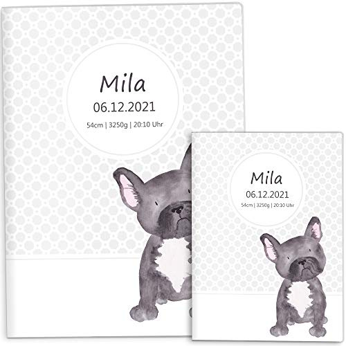 U-Heft Hülle SET Haustiere Untersuchungsheft Hülle & Impfpasshülle schöne Geschenkidee personalisierbar mit Namen und Geburtsdatum (U-Heft Set personalisiert, Hund)