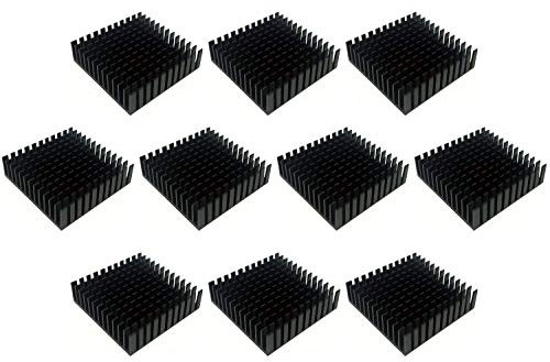 Easycargo 24pcs 40mm Heatsink 40x40x11mm, Aluminum Cooler Heat Sink for Cooling 3D Printers, Nema 17, TEC1-12706 Thermoelectric Peltier Cooler 40mmx40mmx11mm (Black 24pcs)
