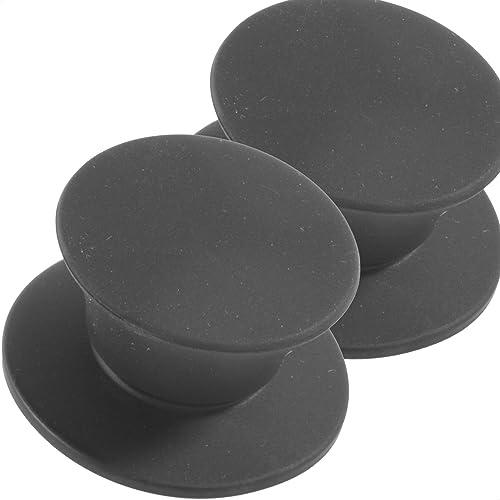 Kerafactum Ersatzgriff für Glasdeckel 2X robuster Pfannengriff Deckelknopf Austausch Topf Griff Knauf Topfdeckel Universalgriff silikoniert Gray Topfdeckelgriff Deckelgriff Ersatz Pfannen Deckel