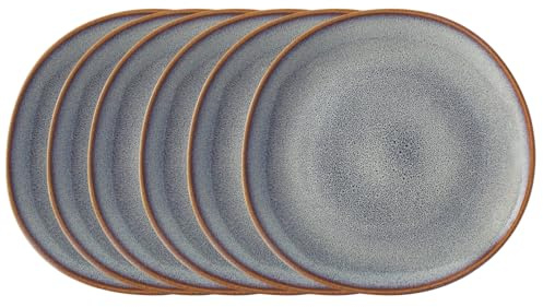 Villeroy & Boch like. by Lave Beige Frühstücksteller 6er Set, 23 cm, Runde Dessertteller mit einzigartiger Glasur, Skandinavisches Design, Steingut, Beige