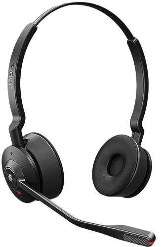 Jabra Engage 55 schnurloses Stereo-Ersatz-Headset - Mikrofon mit Geräuschunterdrückung, Gehörschutz - Schwarz
