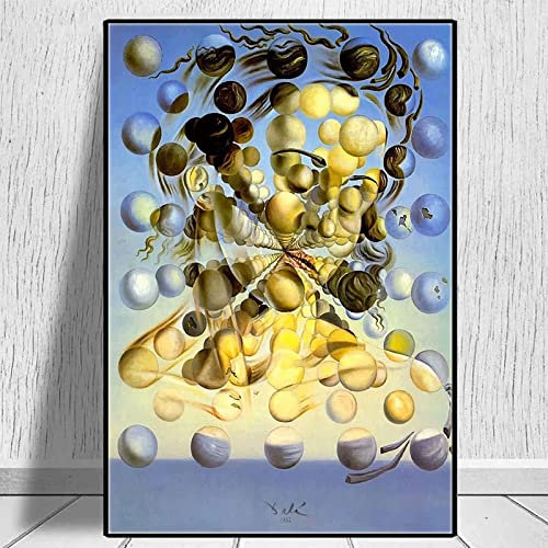 Zhadongli Art Klassischer Surrealismus, abstrakte Wandkunst, Skulptur, Leinwand, Gemälde, Salvador Dali Galatea, psychedelisch, Poster, Bild, 60 x 80 cm, mit Rahmen